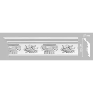 Потолочный плинтус с орнаментом DECOMASTER DT-9830 180*70*2400