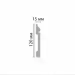 Плинтус белый D004-115 ДМ DECOMASTER 120*15*2000 мм