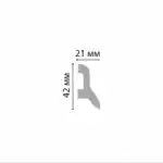Плинтус напольный белый матовый D230-115 DECOMASTER 42*21*2000 мм
