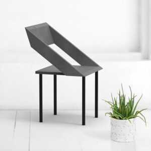 Стул чайка из микроцемента в темно-сером цвете ARCHPOLE