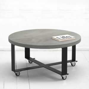 Стол журнальный round crosstripe фанера-винтажный серый ARCHPOLE