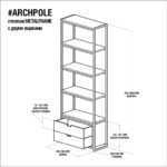 Стеллаж с ящиком минимализм фанера-винтажный белый ARCHPOLE
