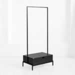 Рейл для одежды с ящиком минимализм а фанера-винтажный черный ARCHPOLE