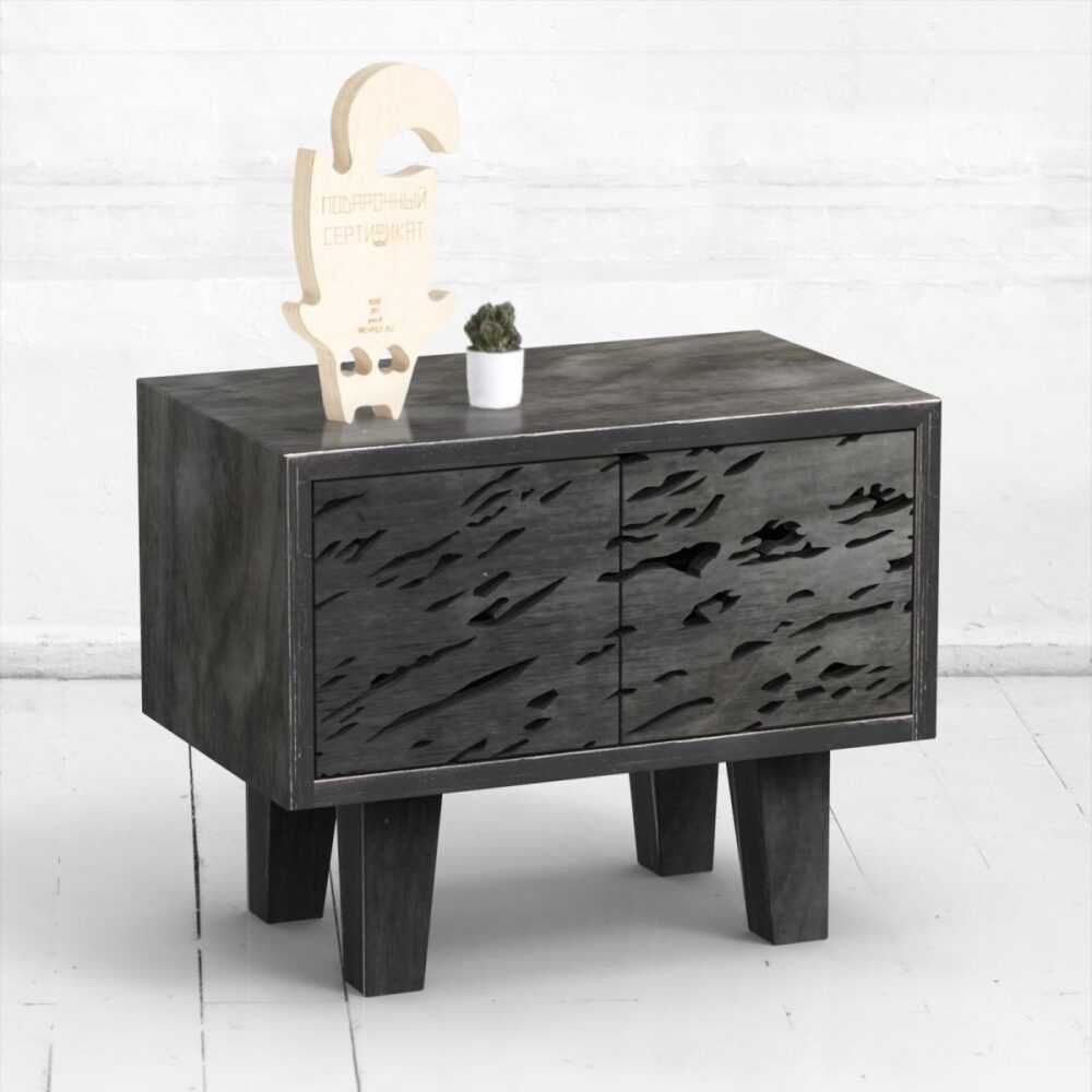 Прикроватная тумба mirror naturale фанера-винтажный черный ARCHPOLE Прикроватная тумба mirror naturale фанера-винтажный черный ARCHPOLE
