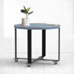 Стол обеденный round crosstripe фанера-винтажный синий ARCHPOLE
