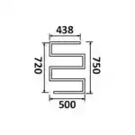 Полотенцесушитель GUARDO NOVANTA 750×500 с 5 перекладинами хромированный (водяной)