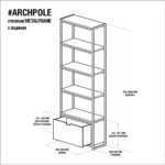 Стеллаж с ящиком минимализм фанера-винтажный белый ARCHPOLE