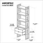 Стеллаж с ящиком old zinger фанера-винтажный белый ARCHPOLE