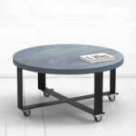 Стол журнальный round crosstripe фанера-винтажный синий ARCHPOLE