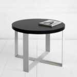 Стол журнальный round crosstripe фанера-винтажный черный ARCHPOLE