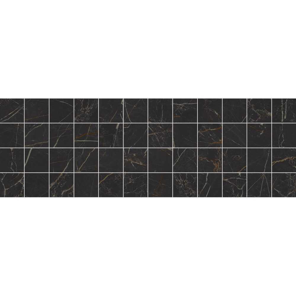 Royal декор мозаичный чёрный 20×60 LAPARET