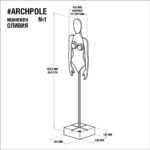 Манекен №1 крошка оливия фанера-винтажный серый ARCHPOLE