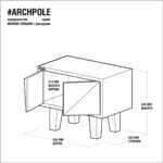 Прикроватная тумба оригами фанера-натуральная ARCHPOLE