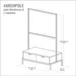 Рейл для одежды с ящиком минимализм b фанера-жжение ARCHPOLE