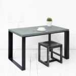 Стол обеденный metalstripe микроцемент-темно-серый ARCHPOLE