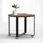 Стол обеденный round crosstripe дуб-темно-коричневый ARCHPOLE