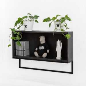 Полка минимализм с коробом фанера-винтажный черный ARCHPOLE