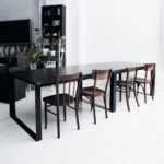 Стол обеденный metalstripe фанера-винтажный черный ARCHPOLE