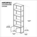 Стеллаж с ящиком минимализм фанера-винтажный белый ARCHPOLE