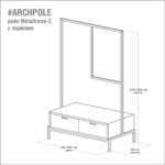 Рейл для одежды с ящиком минимализм c фанера-винтажный белый ARCHPOLE