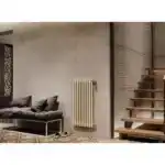 Трубчатый радиатор с круглой трубой 32 мм GUARDO TORRE 3D 1200 мм высотой, 82 мм шириной, 2 секции, боковое подключение, 3D-1200-02 BK-VER R9016(M) белый матовый