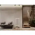 Трубчатый радиатор с круглой трубой 32 мм GUARDO TORRE 3D 1000 мм высотой, 82 мм шириной, 2 секции, нижнее центральное подключение, 3D-1000-02 MK-VER R9016(M) белый матовый