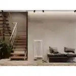Трубчатый радиатор с круглой трубой 32 мм GUARDO TORRE 3D 1200 мм высотой, 82 мм шириной, 2 секции, боковое подключение, 3D-1200-02 BK-VER R9016(M) белый матовый