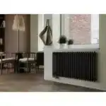 Трубчатый радиатор с круглой трубой 32 мм GUARDO TORRE 3D 700 мм высотой, 82 мм шириной, 2 секции, боковое подключение, 3D-0700-02 BK-VER R9016(M) белый матовый