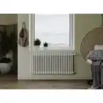 Трубчатый радиатор с круглой трубой 32 мм GUARDO TORRE 3D 500 мм высотой, 82 мм шириной, 2 секции, боковое подключение, 3D-0500-02 BK-VER R9016(M) белый матовый