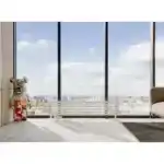 Трубчатый радиатор с круглой трубой 32 мм GUARDO TORRE 3D 132 мм высотой, 400 мм шириной, 3 секции, боковое подключение, 3D-0400-03 BK-GOR R9016(M) белый матовый