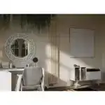 Трубчатый радиатор с круглой трубой 32 мм GUARDO TORRE 3D 2200 мм высотой, 82 мм шириной, 2 секции, нижнее центральное подключение, 3D-2200-02 MK-VER R9016(M) белый матовый