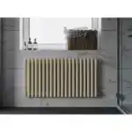 Трубчатый радиатор с круглой трубой 42 мм GUARDO TORRE 4D 600 мм высотой, 100 мм шириной, 2 секции, боковое подключение, 4D-0600-02 BK-VER R9016(M) белый матовый