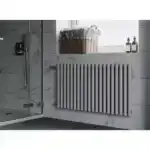Трубчатый радиатор с круглой трубой 42 мм GUARDO TORRE 4D 600 мм высотой, 100 мм шириной, 2 секции, боковое подключение, 4D-0600-02 BK-VER R9016(M) белый матовый