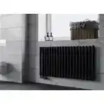 Трубчатый радиатор с круглой трубой 42 мм GUARDO TORRE 4D 600 мм высотой, 100 мм шириной, 2 секции, боковое подключение, 4D-0600-02 BK-VER R9016(M) белый матовый