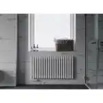 Трубчатый радиатор с круглой трубой 42 мм GUARDO TORRE 4D 600 мм высотой, 100 мм шириной, 2 секции, боковое подключение, 4D-0600-02 BK-VER R9016(M) белый матовый