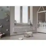 Трубчатый радиатор с круглой трубой 42 мм GUARDO TORRE 4D 216 мм высотой, 400 мм шириной, 4 секции, боковое подключение, 4D-0400-04 BK-GOR R9016(M) белый матовый
