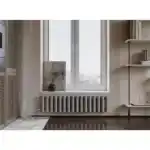 Трубчатый радиатор с круглой трубой 60 мм GUARDO TORRE 6D 300 мм высотой, 139 мм шириной, 2 секции, боковое подключение, 6D-0300-02 BK-VER R9016(M) белый матовый