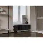 Трубчатый радиатор с круглой трубой 60 мм GUARDO TORRE 6D 300 мм высотой, 139 мм шириной, 2 секции, боковое подключение, 6D-0300-02 BK-VER R9016(M) белый матовый