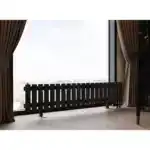 Трубчатый радиатор с круглой трубой 60 мм GUARDO TORRE 6D 300 мм высотой, 139 мм шириной, 2 секции, боковое подключение, 6D-0300-02 BK-VER R9016(M) белый матовый