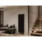 Трубчатый радиатор с круглой трубой 60 мм GUARDO TORRE 6D 1500 мм высотой, 139 мм шириной, 2 секции, боковое подключение, 6D-1500-02 BK-VER R9016(M) белый матовый