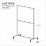 Рейл для одежды на колесах минимализм b натуральный ARCHPOLE