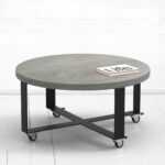 Стол журнальный round crosstripe фанера-винтажный серый ARCHPOLE