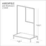 Рейл для одежды с полкой минимализм c фанера — винтажный белый ARCHPOLE
