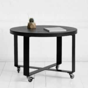 Стол обеденный round crosstripe фанера-винтажный черный ARCHPOLE
