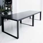 Стол обеденный metalstripe фанера-винтажный черный ARCHPOLE