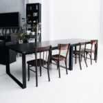 Стол обеденный metalstripe фанера-винтажный черный ARCHPOLE
