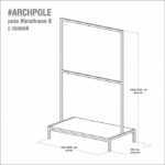 Рейл для одежды с полкой минимализм b дуб-белый ARCHPOLE