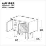 Прикроватная тумба mirror x фанера-натуральная ARCHPOLE
