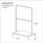 Рейл для одежды с полкой минимализм b фанера-винтажный синий ARCHPOLE