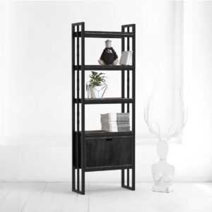 Стеллаж с ящиком old zinger фанера-винтажный черный ARCHPOLE